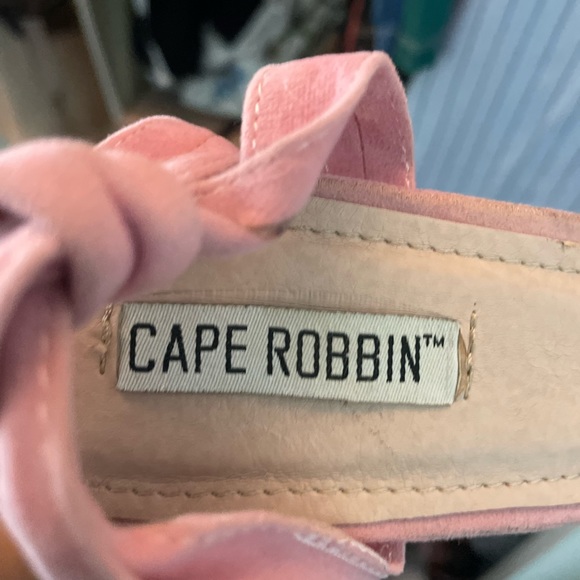 RARE Cape Robbins Pink Maria-1, Size 8, faux suede lace up heels - Picture 2 of 5